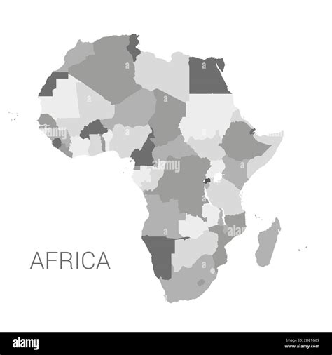 Vectro africa map. Detailed africa map with borders of states isolated ...