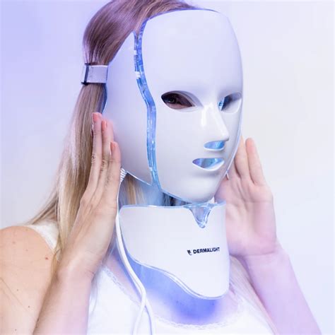 The DermaLight mask uses patented LED Light Therapy Technology to ...