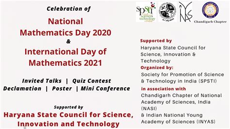 Celebration of National Mathematics Day 2020 and International Day of Mathematics 2021 – Society ...