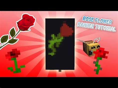 Minecraft Banner Tutorial - How to make a Rose Flower Banner - YouTube