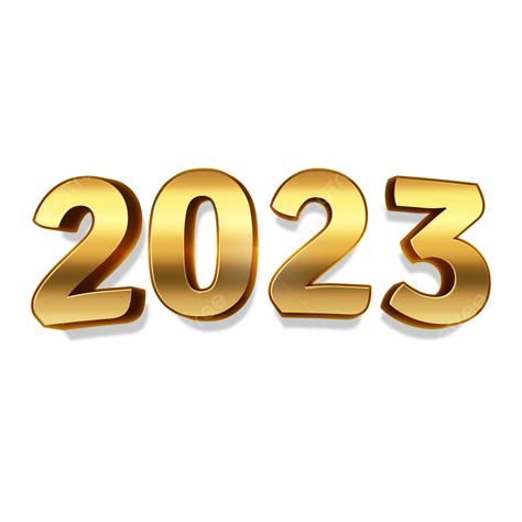 2023 3d Gold Number, 2023 3d Gold, 2023 3d, Year PNG and Vector with Transparent Background for ...