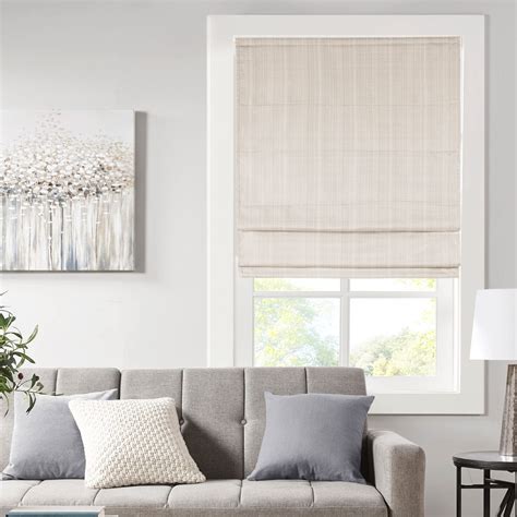 Madison Park Galen Cordless Roman Shades - Fabric Privacy Single Panel ...