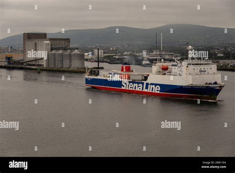 Belfast, Northern Ireland, UK. 7 June 2023. A Stena Line roll on roll off ferry underway on the ...