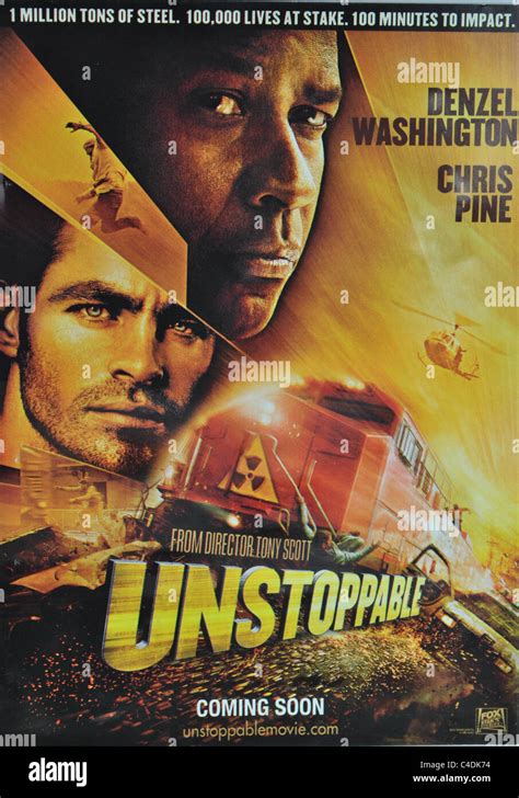 Poster Unstoppable Movie 2010 American film directed by Tony Scott starring Denzel Washington ...