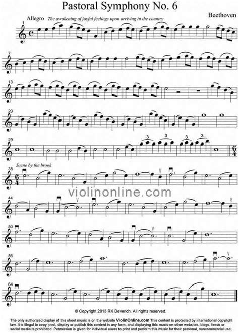 Violin Online Free Violin Sheet Music - Beethoven's Pastoral Symphony No. 6