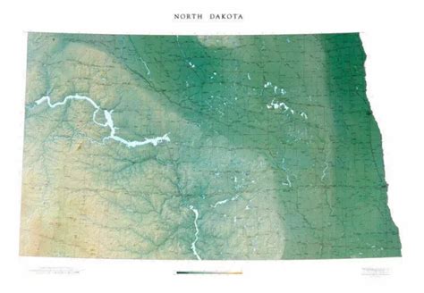 NORTH DAKOTA TOPOGRAPHICAL Wall Map by Raven Maps, 35" x 51" $49.95 ...