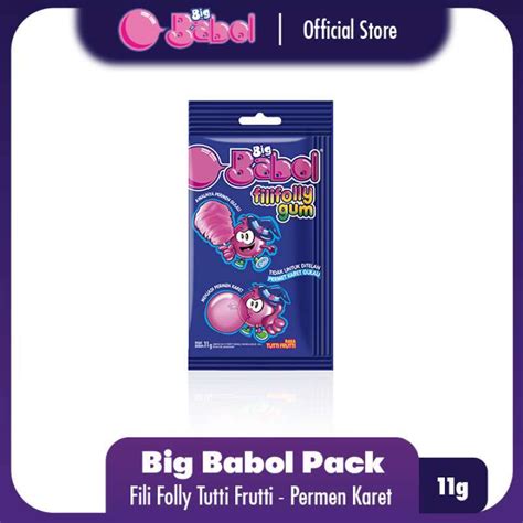 Jual Big Babol Filifolly Tutty Fruity Gum in Box 132g - Permen Karet ...