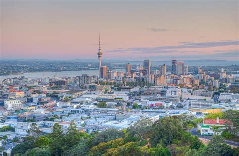 AUCKLAND, NEW ZEALAND, FEBRUARY 20, 2020: Sunrise View of Auckland from ...