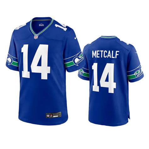 Seattle Seahawks DK Metcalf Royal Throwback Game Jersey - NB Jersey