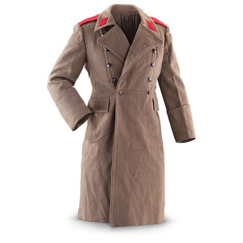 New Hungarian Military Surplus Wool Trench Coat, Olive Drab - 205868 ...