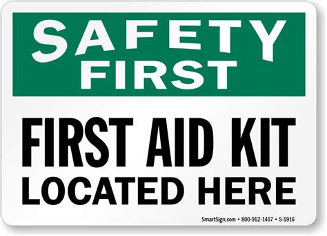 First Aid Kit Located Here Sign, SKU: S-5916 - MySafetySign.com