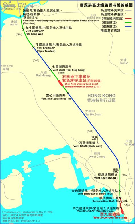 SHENZHEN MAP TRAIN - ToursMaps.com