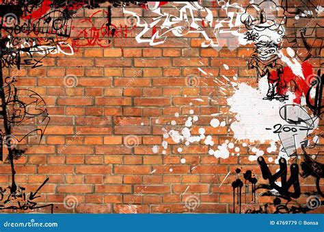 Graffiti Brick Wall Drawing