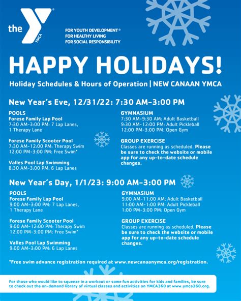 New Year's Day Hours - New Canaan YMCA