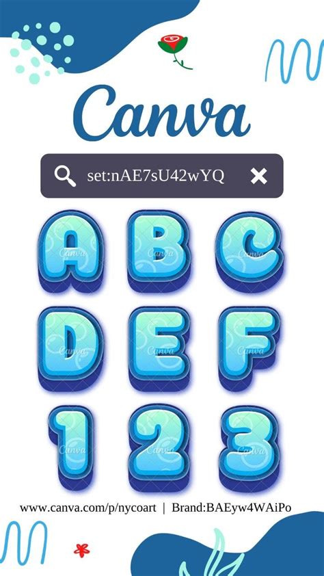 Letter 3D alphabet blue bubble style canva element keyword | Canvas learning, Keyword elements ...