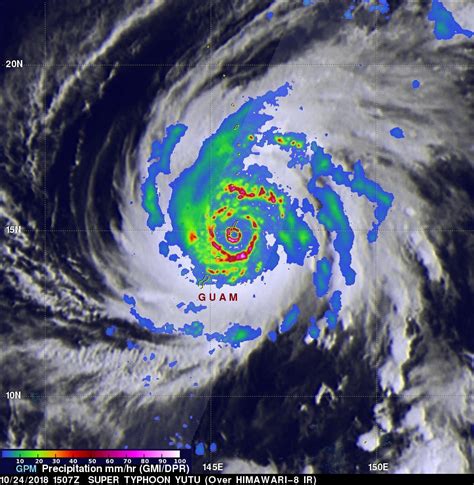 GPM Satellite shows powerful super Typhoon Yutu hitting Northern Marianas