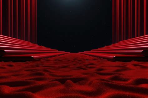 Premium AI Image | a red curtain with a spotlight on the left and a ...