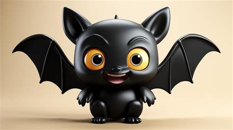 Premium Photo | 3d photo of a cute toy Halloween bat wallpaper