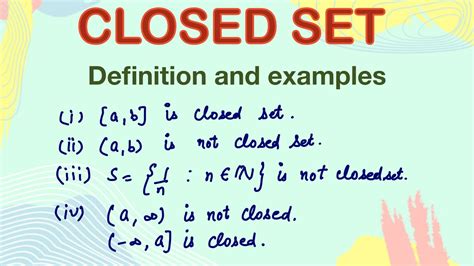 Closed set | Definition | examples | Real analysis | metric space | Basic Topology | Msc | Bsc ...