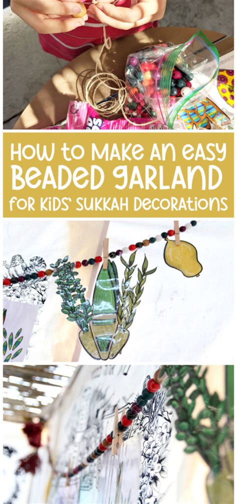 Hanging Kids Sukkah Decorations on a DIY Chain