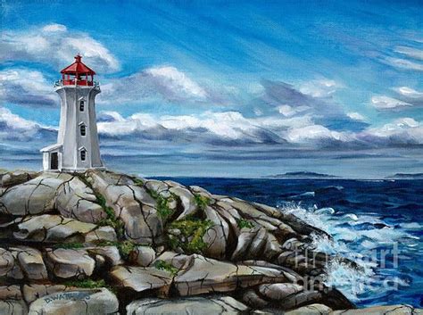 paintings of peggy's cove lighthouse | Lighthouse painting, Lighthouse, Painting