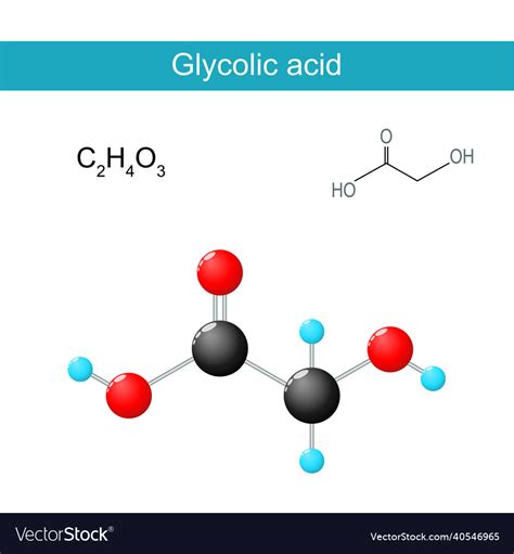 Glycolic acid molecular formula Royalty Free Vector Image