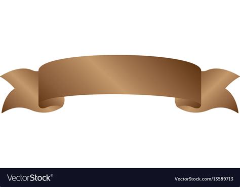 Brown light label with ribbon on gradient Vector Image