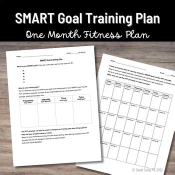 PE Worksheet - FITT Principle & SMART Goal by Sarah Casey PE | TpT