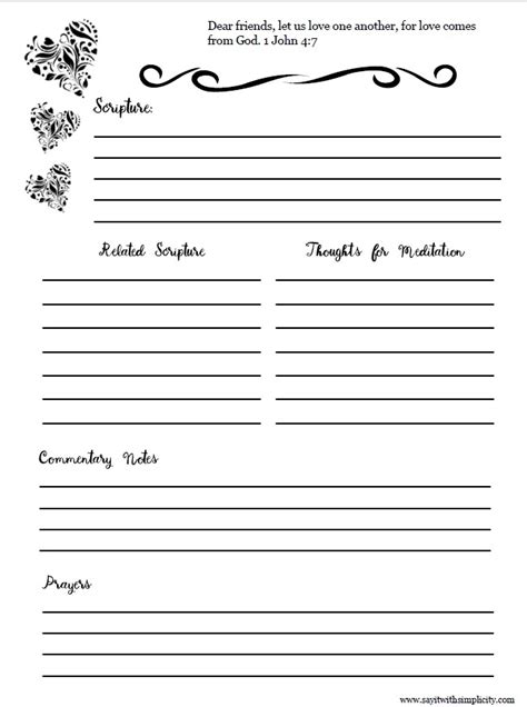 Bible Study Note Sheets Free Printable SAY IT WITH, 44% OFF