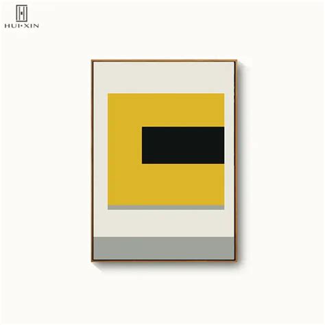 Black Yellow Main Colors Geometric Shape Rectangle Abstract Posters And Paintings On Canvas Wall ...