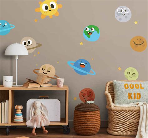 Kids Fun Planets Wall Decals - TenStickers