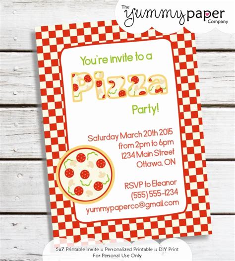 Pizza Party Invitation Wording