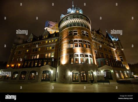 Night shot of Chateau Frontenac, Quebec, Canada Stock Photo - Alamy