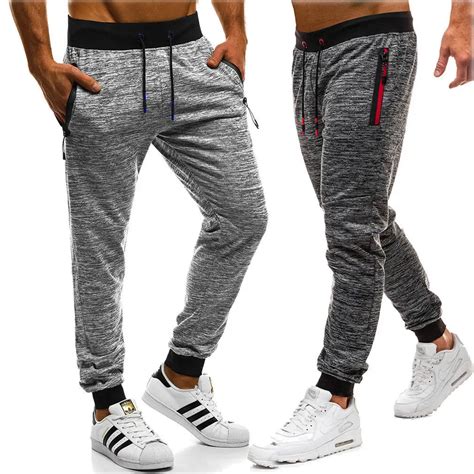 Mens Slim Fit Tracksuit Skinny Joggers Sweat Pants Trousers New Autumn Men Long Pants Sweatpants ...