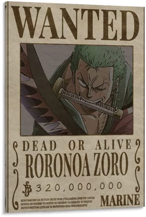 High Definition Anime Poster Japanese Anime Onepiece Zoro Bounty Wanted ...