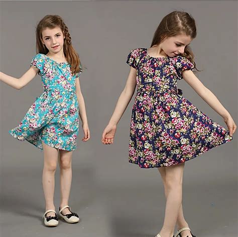 2017 Sold Children Summer Clothing Girls Floral Dress Baby girls Casual flower Dresses Princess ...