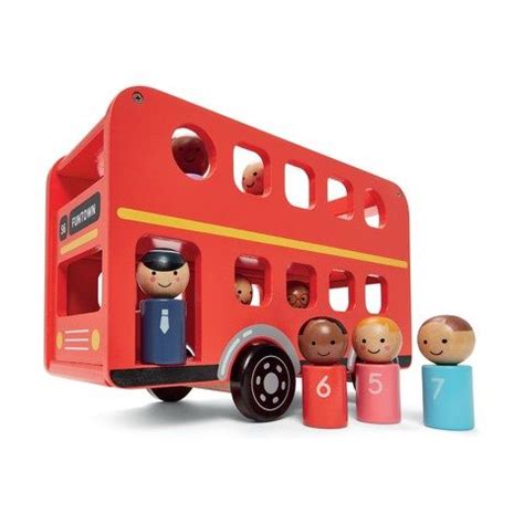 Wooden Double Decker Bus Playset | Playset, Wooden, Wooden toys