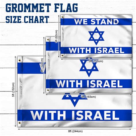 We Stand With Israel Jewish Grommet Flag TQN1876GF - Flagwix