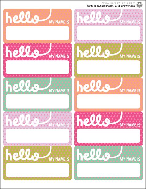 Fontaholic: FREEBIE FRIDAY: Hello Name Tags