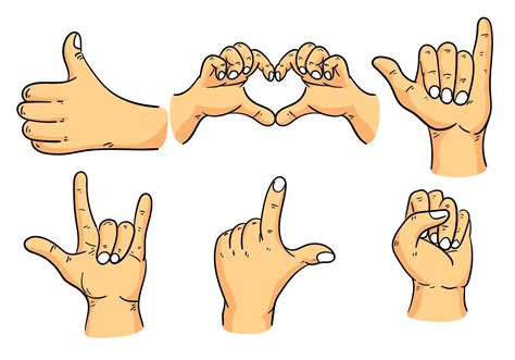 Hand Drawn Hand Gestures Vector Set 206456 Vector Art at Vecteezy