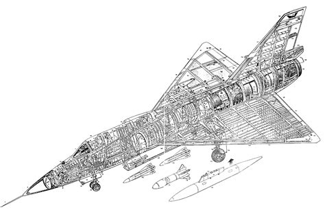 Convair F-106 Delta Dart Blueprint - Download free blueprint for 3D ...