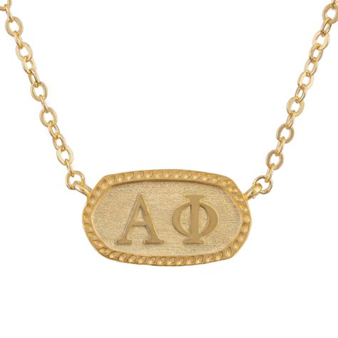 Alpha Phi Gold Oval Necklace | Sorority Specialties