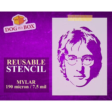 John Lennon stencil n.1 - Famous people stencil. Geek and nerd stencil.