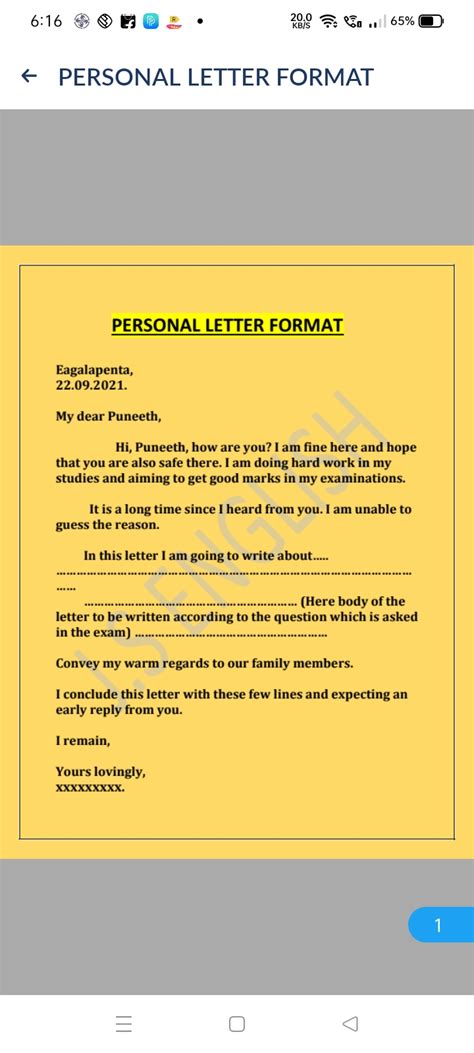 How To Write A Personal Letter Format
