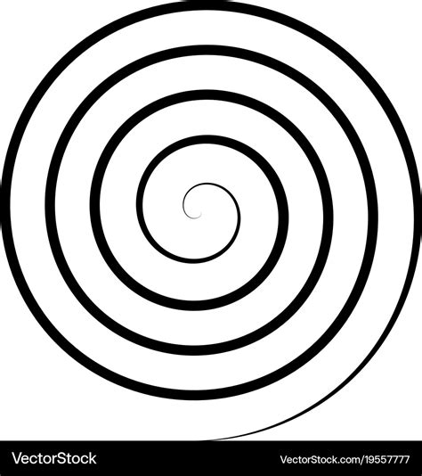 Thin black spiral symbol simple flat Royalty Free Vector