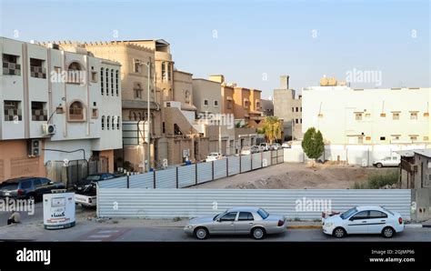 HOFUF AL HASA, SAUDI ARABIA - Aug 15, 2021: A street and buildings of Al Hofuf in Saudi Arabia ...