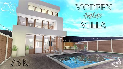 Bloxburg - modern aesthetic VILLA speedbuild - 75k - YouTube