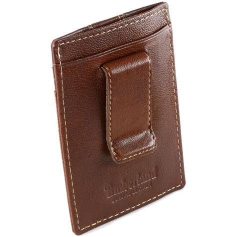 Timberland Leather Mens Front Pocket Wallet Card Case Tab Money Clip Secure Slim | eBay