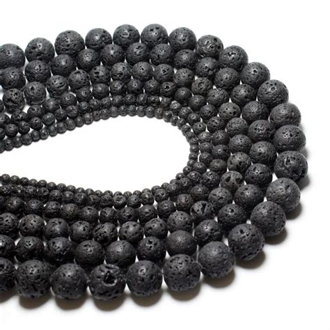 Wholesale Natural Black Lava Rock Volcanic Beads For jewelry Making DIY ...