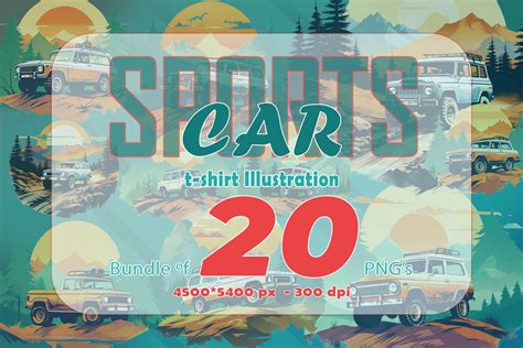 20 Off-Road Car T-shirt Design Illustration Bundle - Buy t-shirt designs